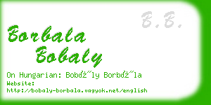 borbala bobaly business card